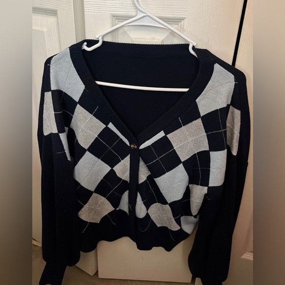 SHEIN Sweaters - Shein Argyl Cardigan
